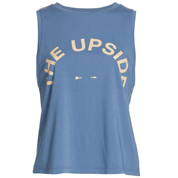 THE Upside Sarah Printed Logo Tank Top Blue - Picture 6 of 9